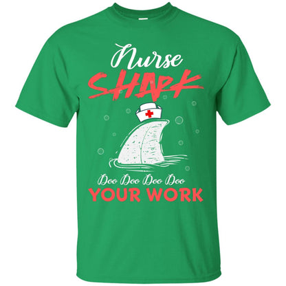Nurse Shark Doo Doo Doo Your Work Nursing Shark Gift Tshirt For Womens Or Mens Irish Green