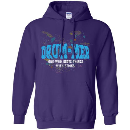 Drummer Definition T-shirt Drummer One Who Beats Things With Stick Purple