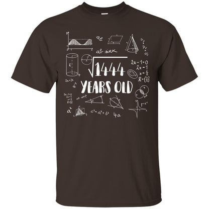 Square Root Of 1444 38th Birthday 38 Years Old Math T-shirt Dark Chocolate