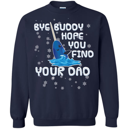 Funny Narwhal T-shirt Bye Buddy Hope You Find Your Day Navy