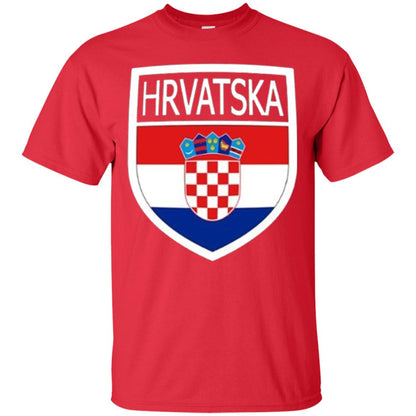 Croatia Shield T-shirt Hrvatska Patch Croatian Flag Badge Red