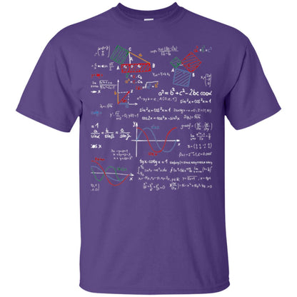 Math Lover T-shirt Formulas Cheat Sheet Purple