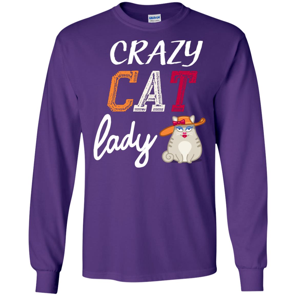 Crazy Cat Lady Chicken Shirt For Girls Womens Purple