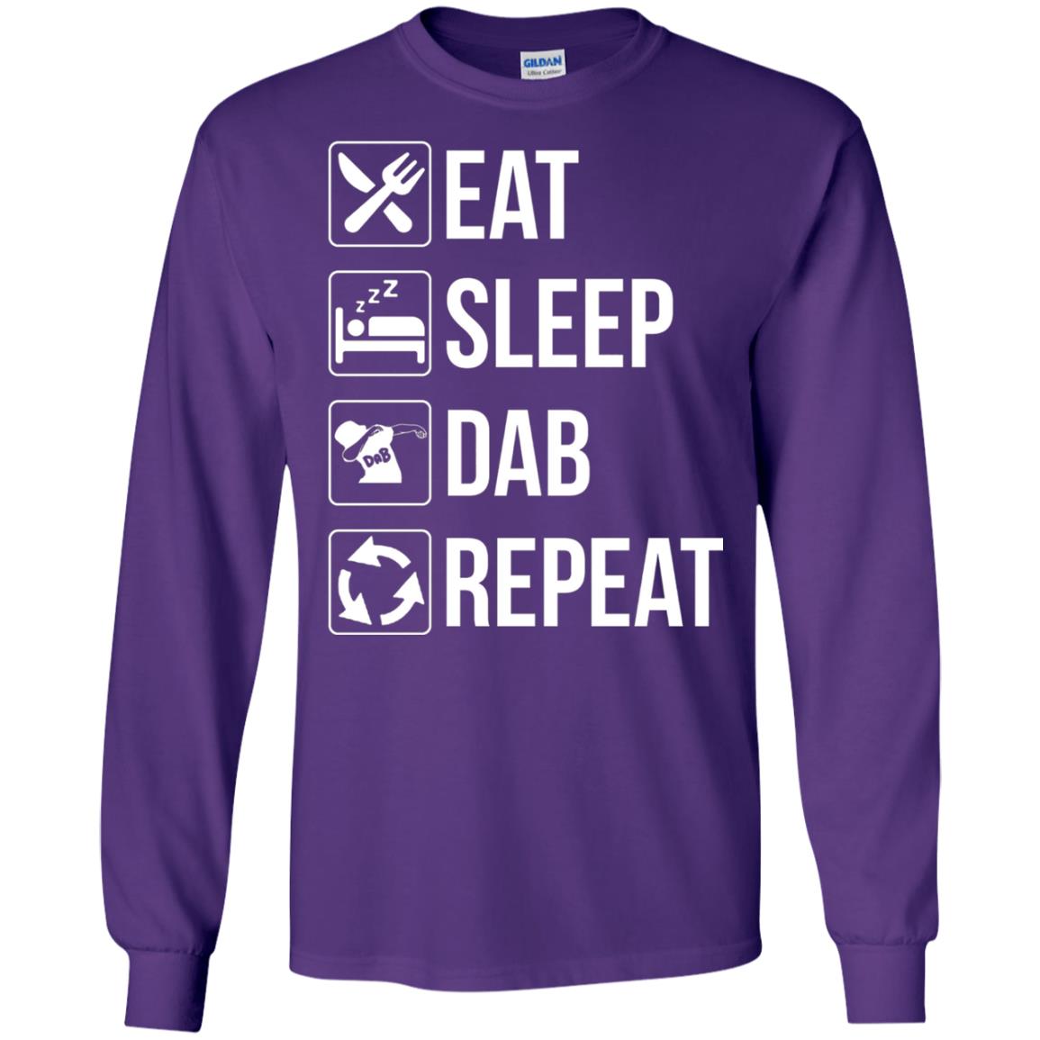 Funny Eat Sleep Dab Repeat T-shirt Purple
