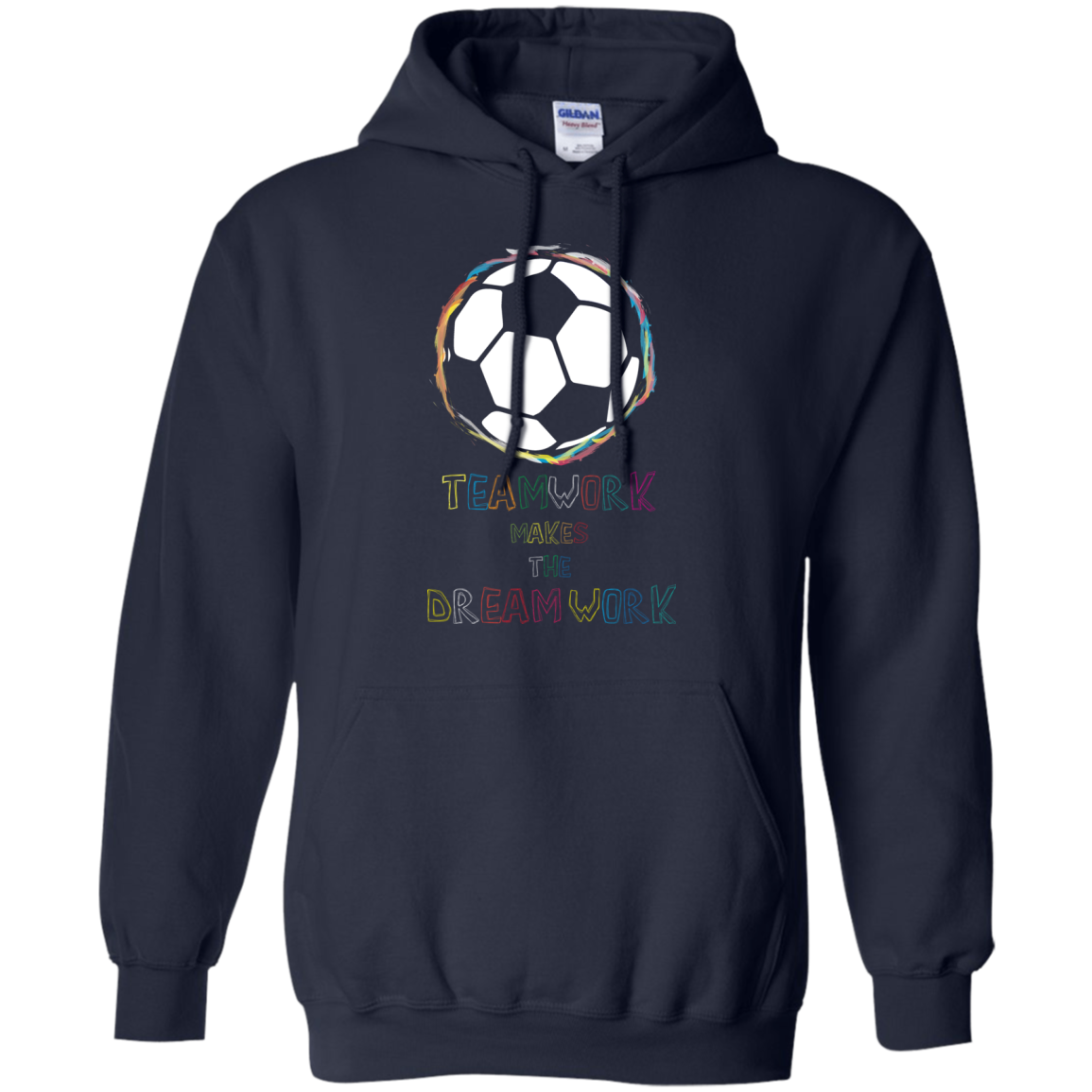 Soccer T-shirt Teamwork Makes The Dreamwork Navy