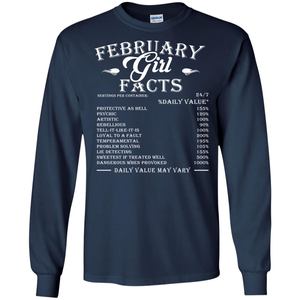 February Girl Facts Facts T-shirt Navy