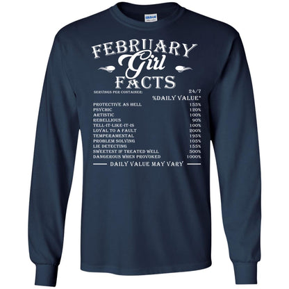 February Girl Facts Facts T-shirt Navy