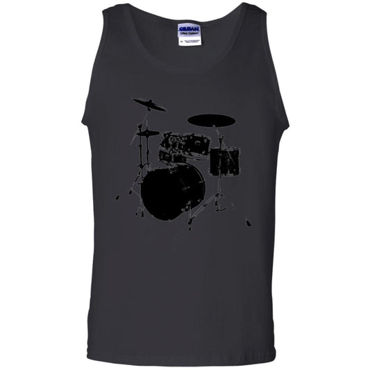 Drum Lovers T-shirt Drum Kit Stencil Print Black