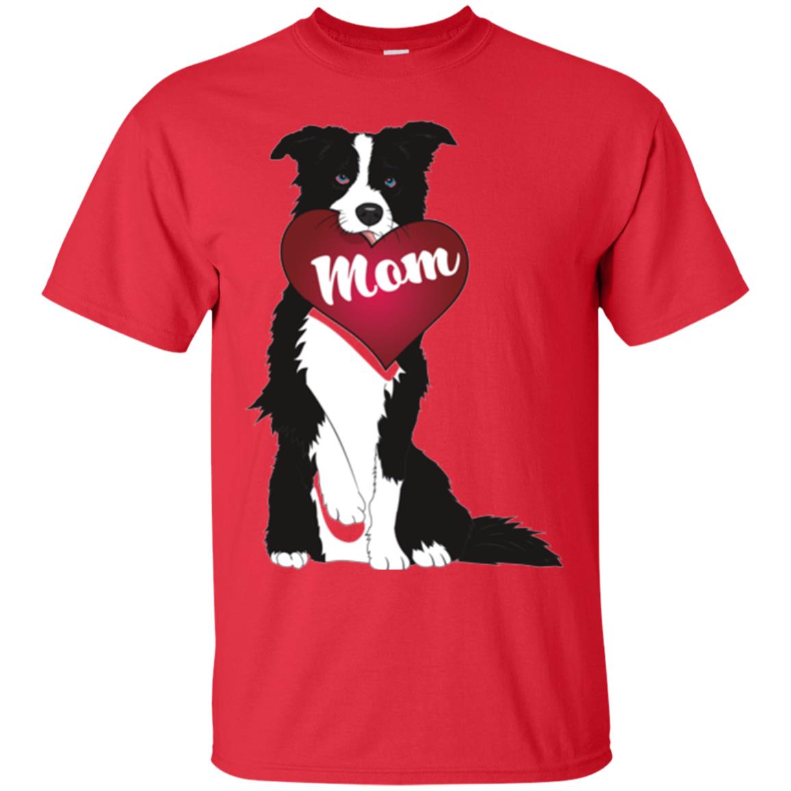 Dog Lover T-sshirt Border Collie Fetching Valentine Heart Red