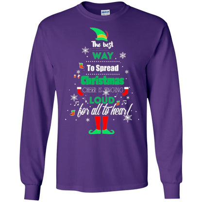 Elf Christmas T-shirt The Best Way To Spread Christmas Cheer Purple