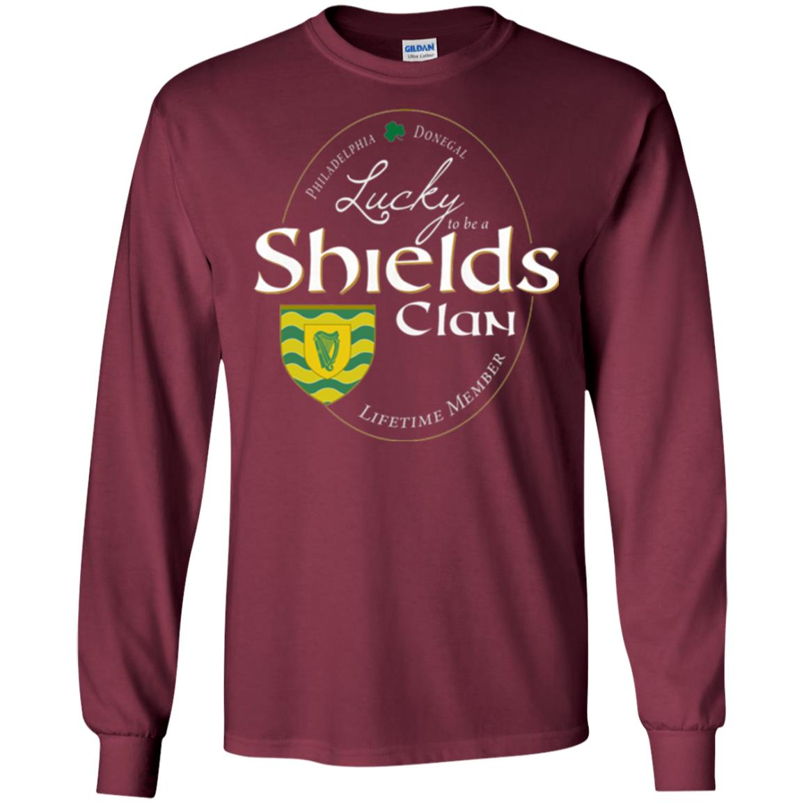 St Patricks Day T-shirt Shields Clan Lucky Lifetime Member T-shirt Maroon