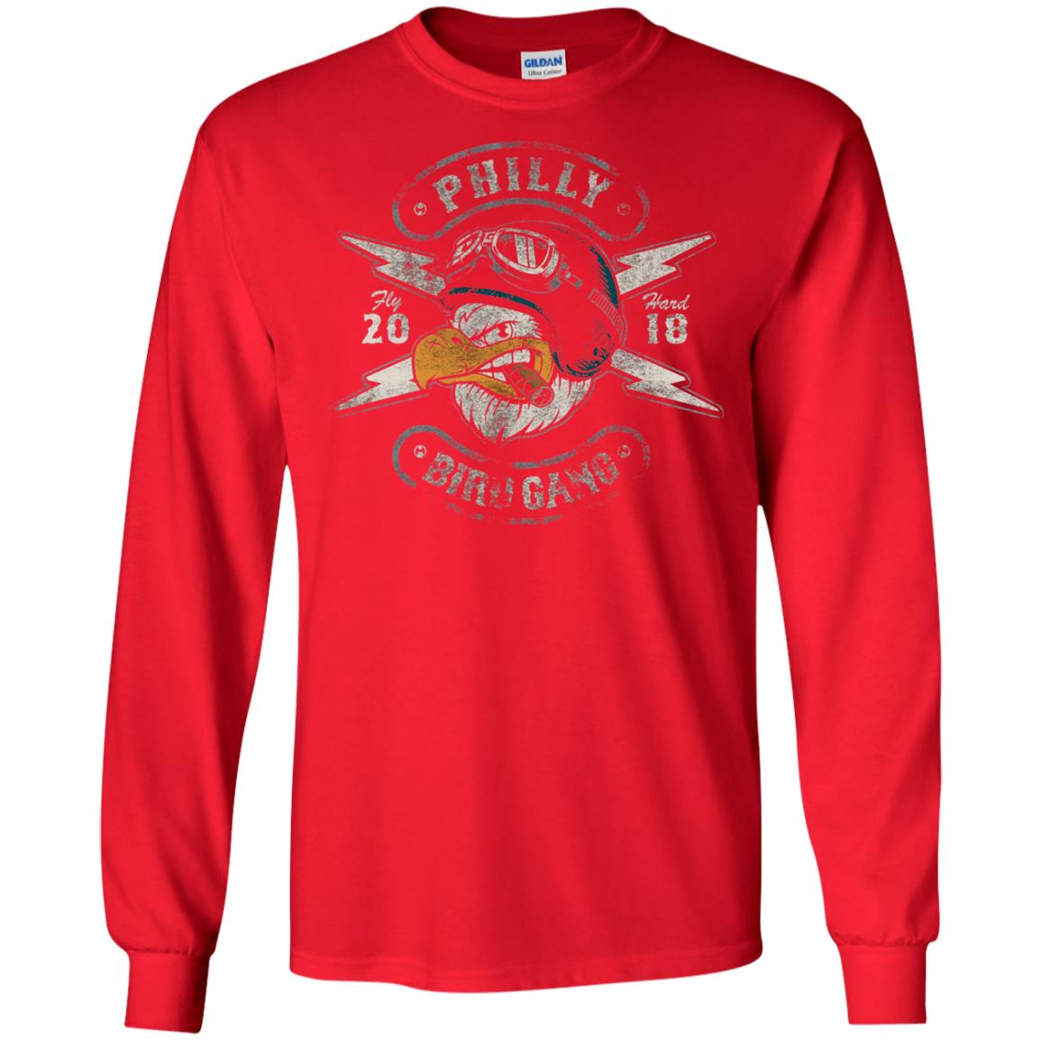 Bird Gang Eagles T-shirt Vintage Distressed Red