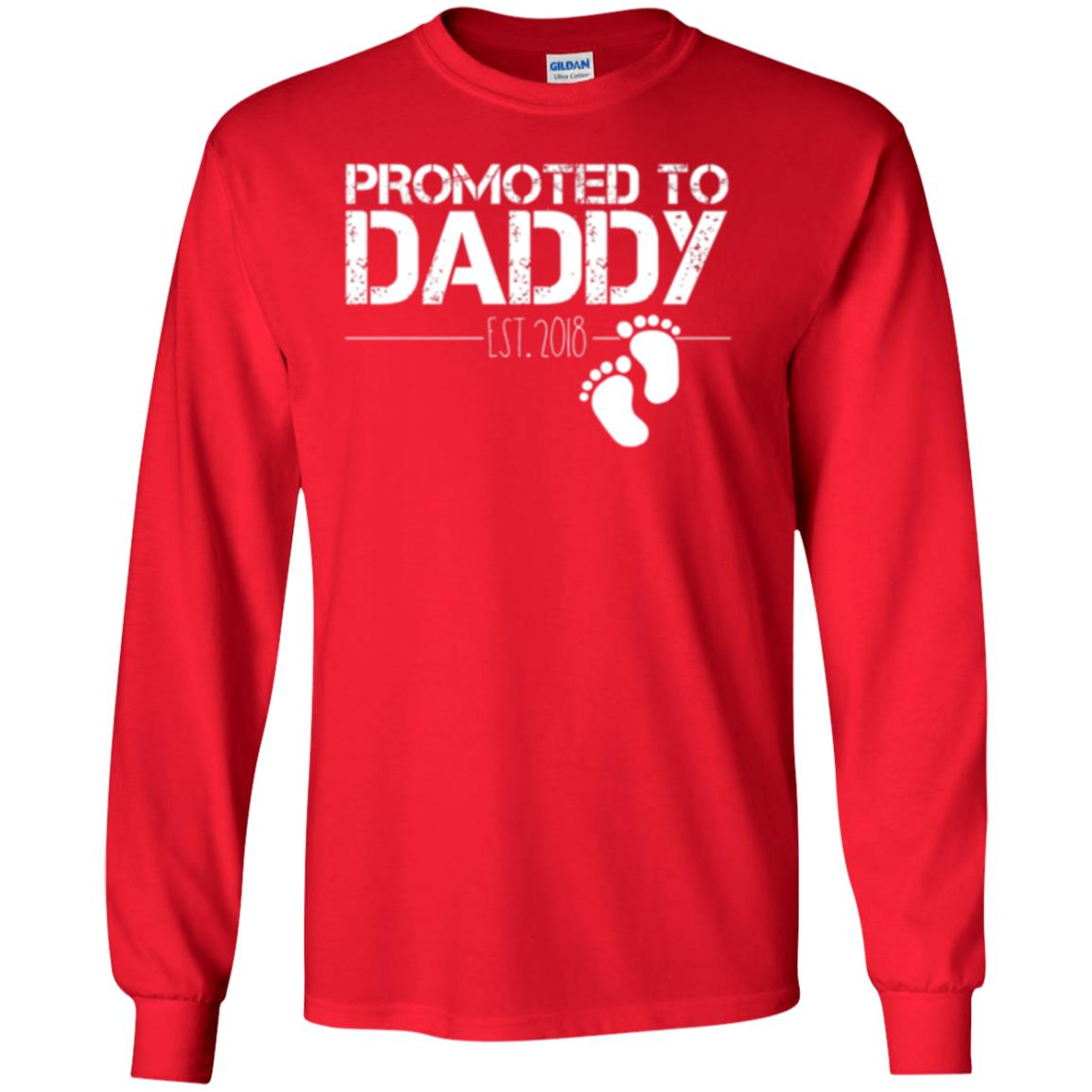 Promoted To Daddy Est 2018 New Daddy T-shirt Red