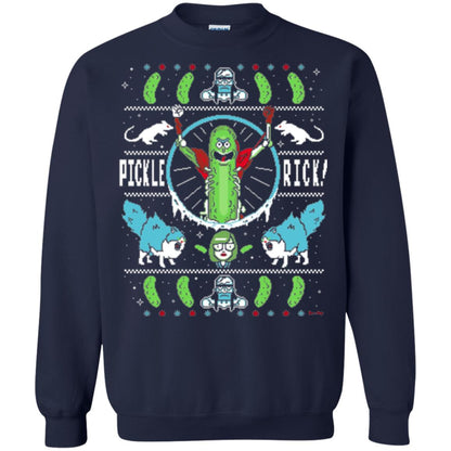 Rick And Morty T-shirt Festive Pickle Rick Navy