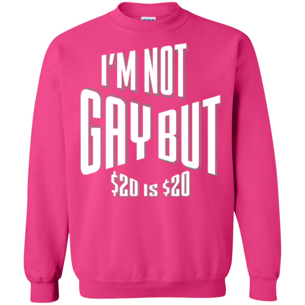 Funny Bi-curious Bachelor Humor Party T-shirt I'm Not Gay But $20 Is $20 Heliconia