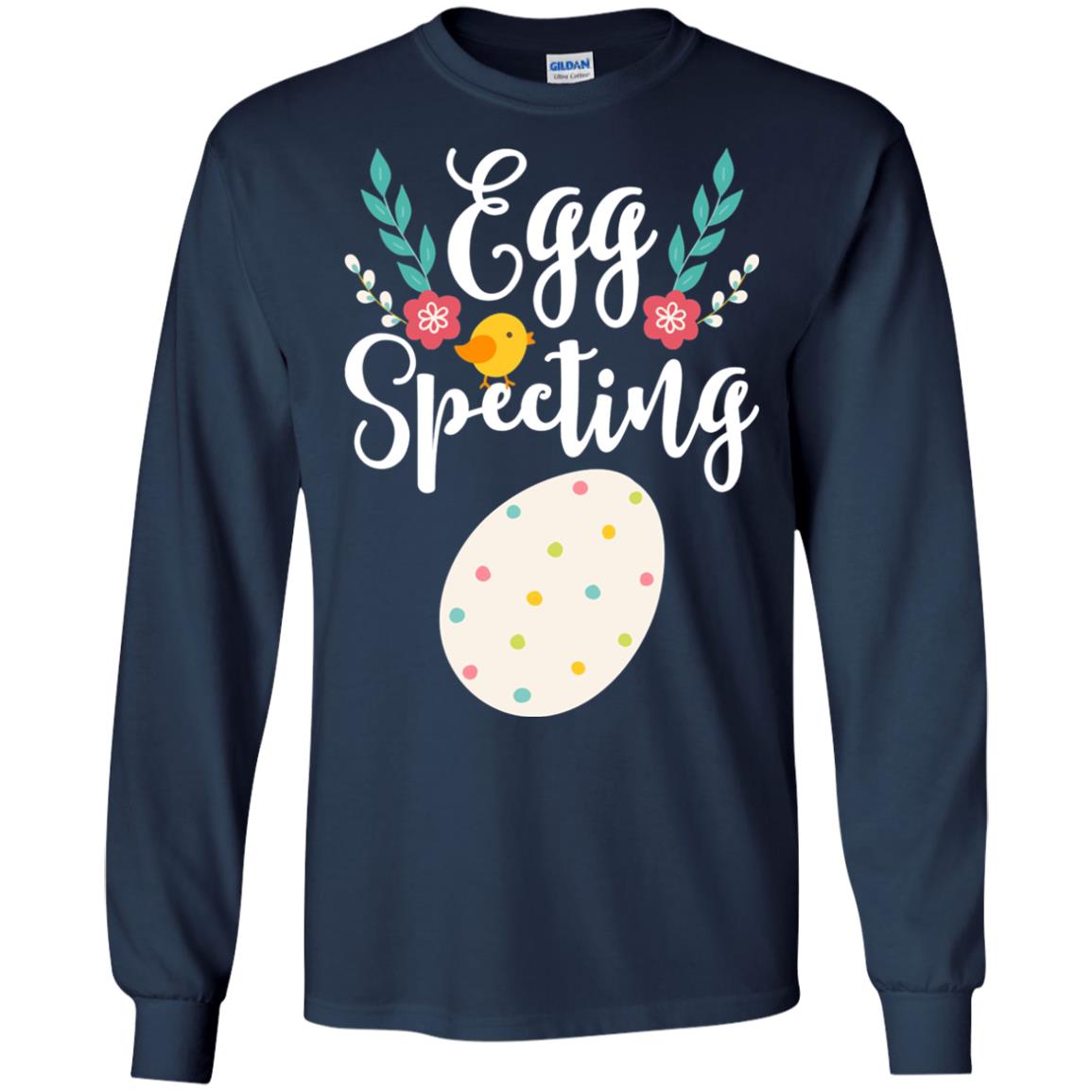 Egg Specting Announcement Pregnant Easter T-shirt Navy