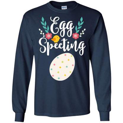 Egg Specting Announcement Pregnant Easter T-shirt Navy