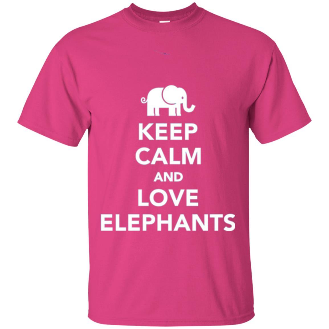 Elephant Lover T-shirt Keep Calm And Love Elephants T-shirt Heliconia