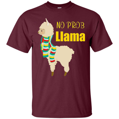 No Prob Llama T-shirt Maroon