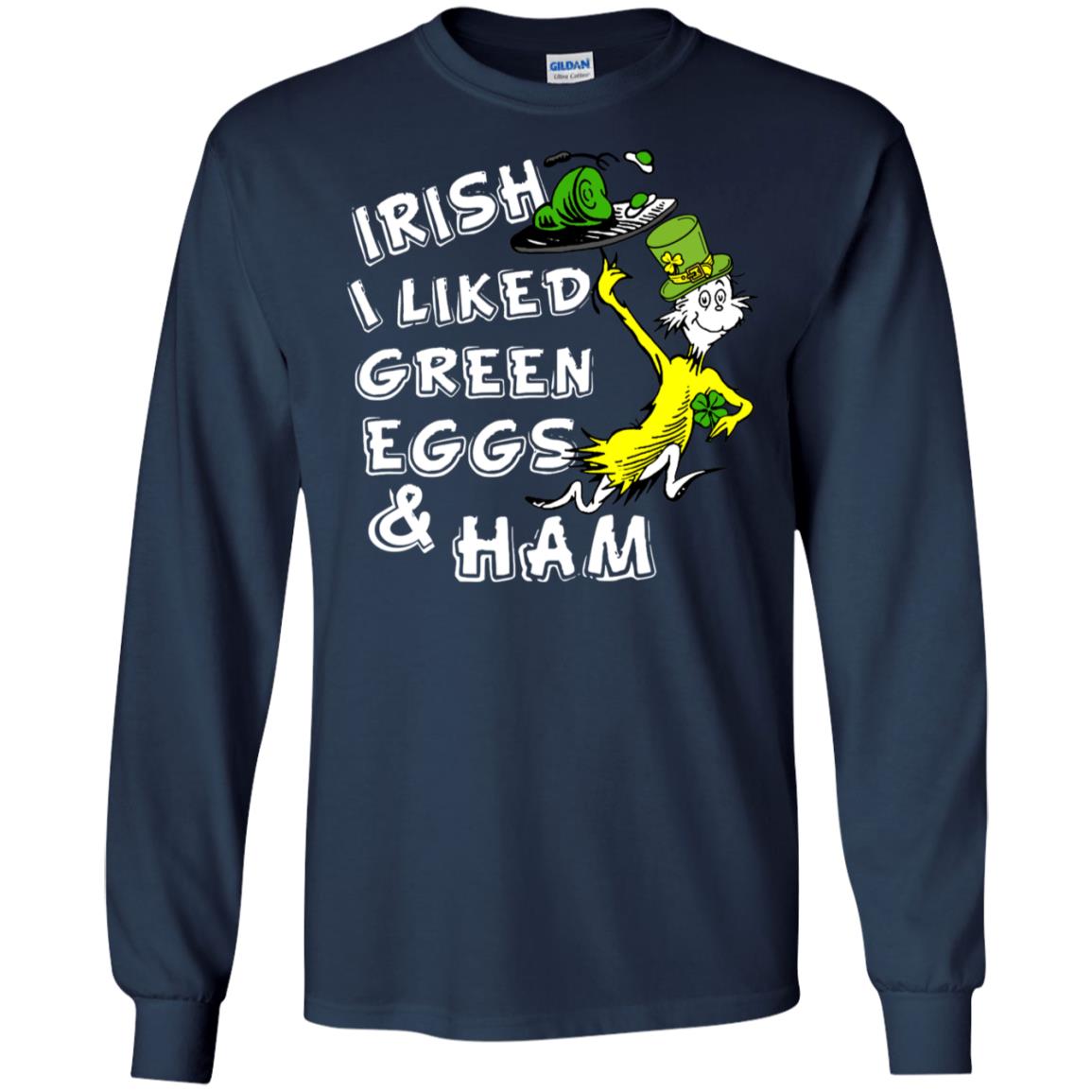 Irish I Liked Green Eggs And Ham T-shirt Navy