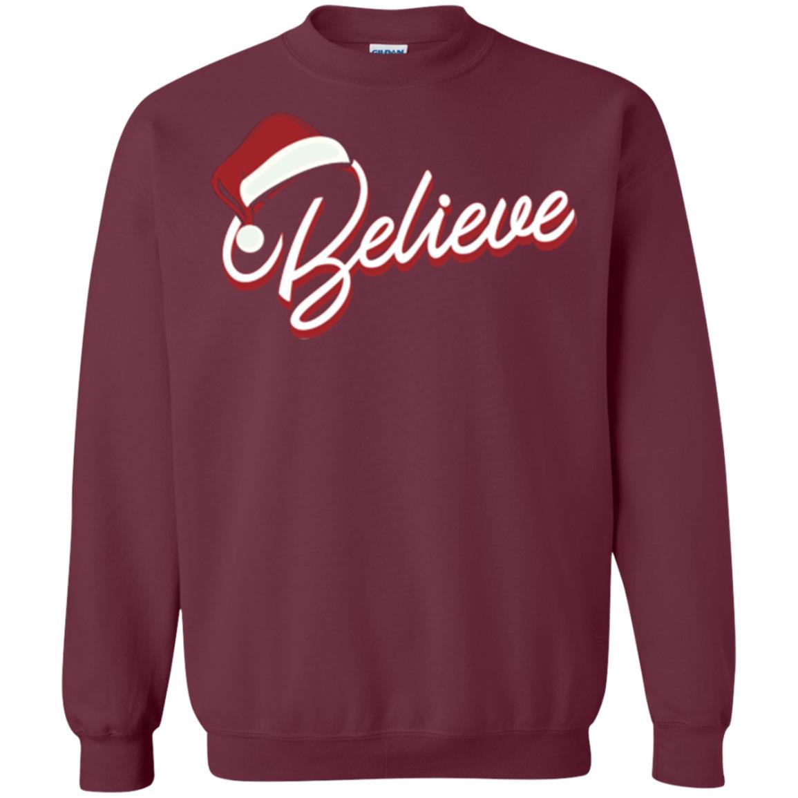 Christmas T-shirt Believe In Santa Claus Maroon