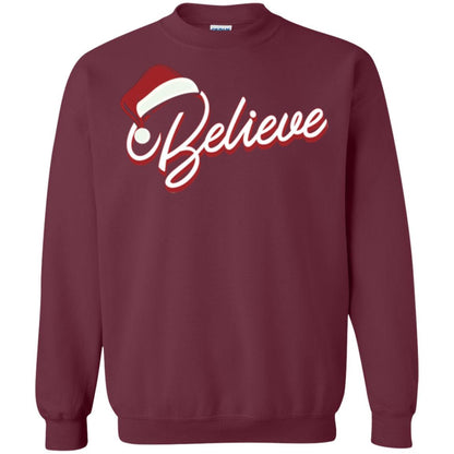 Christmas T-shirt Believe In Santa Claus Maroon
