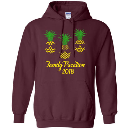 Family Vacation 2018 Shirt Hawaii Pineapple Sunglasses Maroon