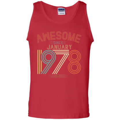 Funny 40th Birthday T-shirt Awesome Since January 1978 Red