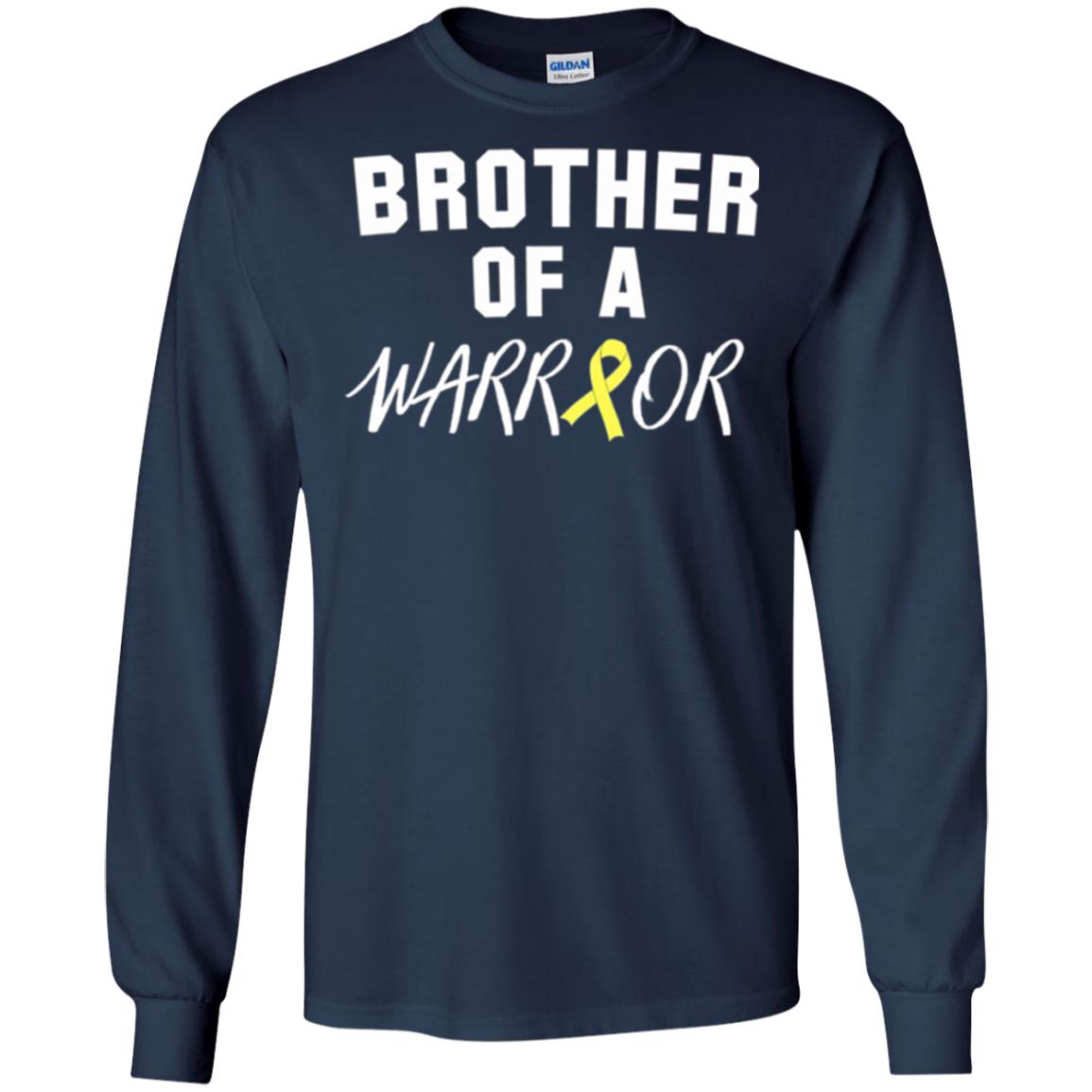 Brother Of A Warrior Childhood Cancer Awareness T-shirt Navy