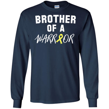Brother Of A Warrior Childhood Cancer Awareness T-shirt Navy