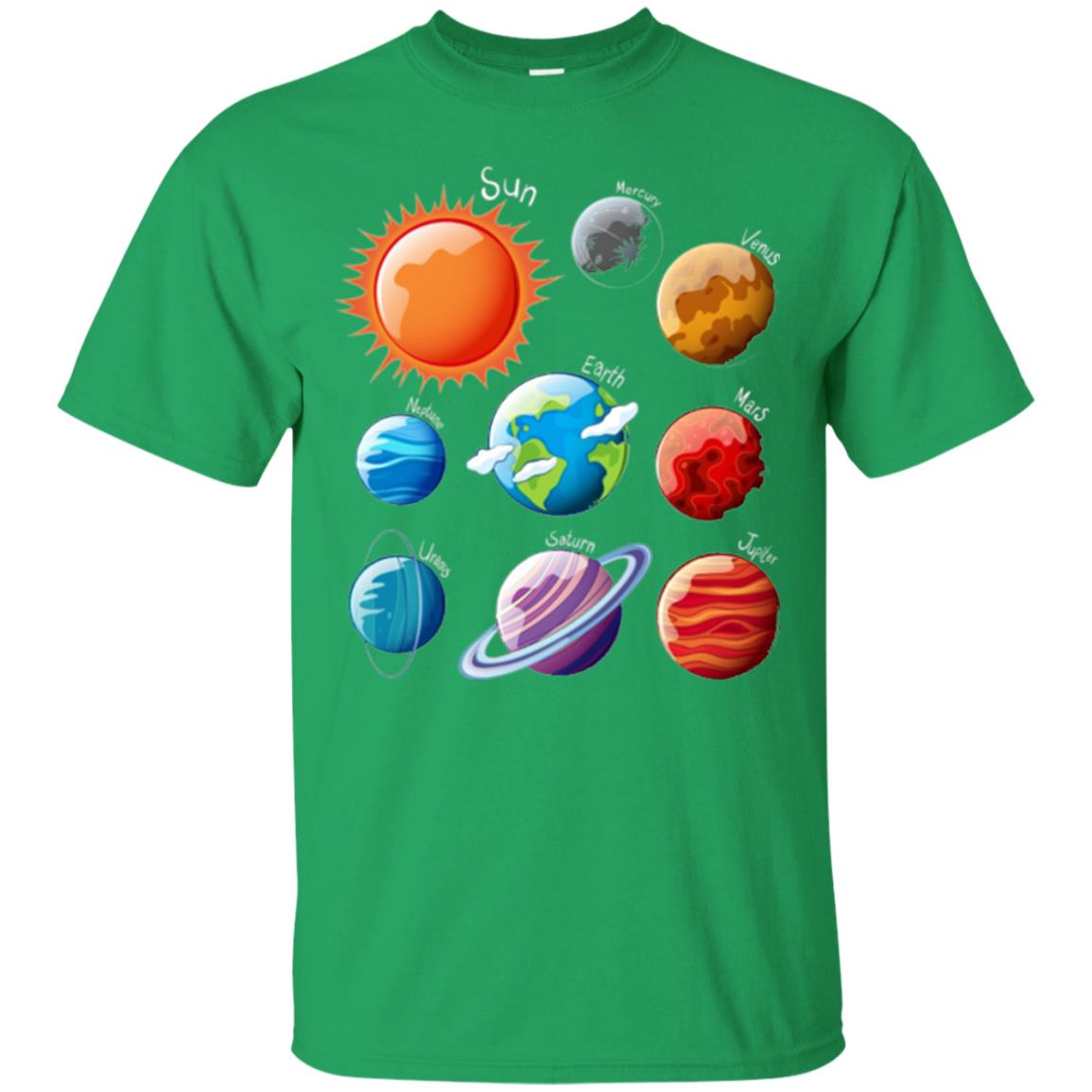 Solar System Planets T-shirt Irish Green