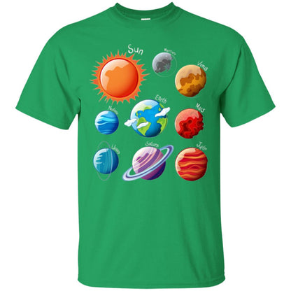 Solar System Planets T-shirt Irish Green