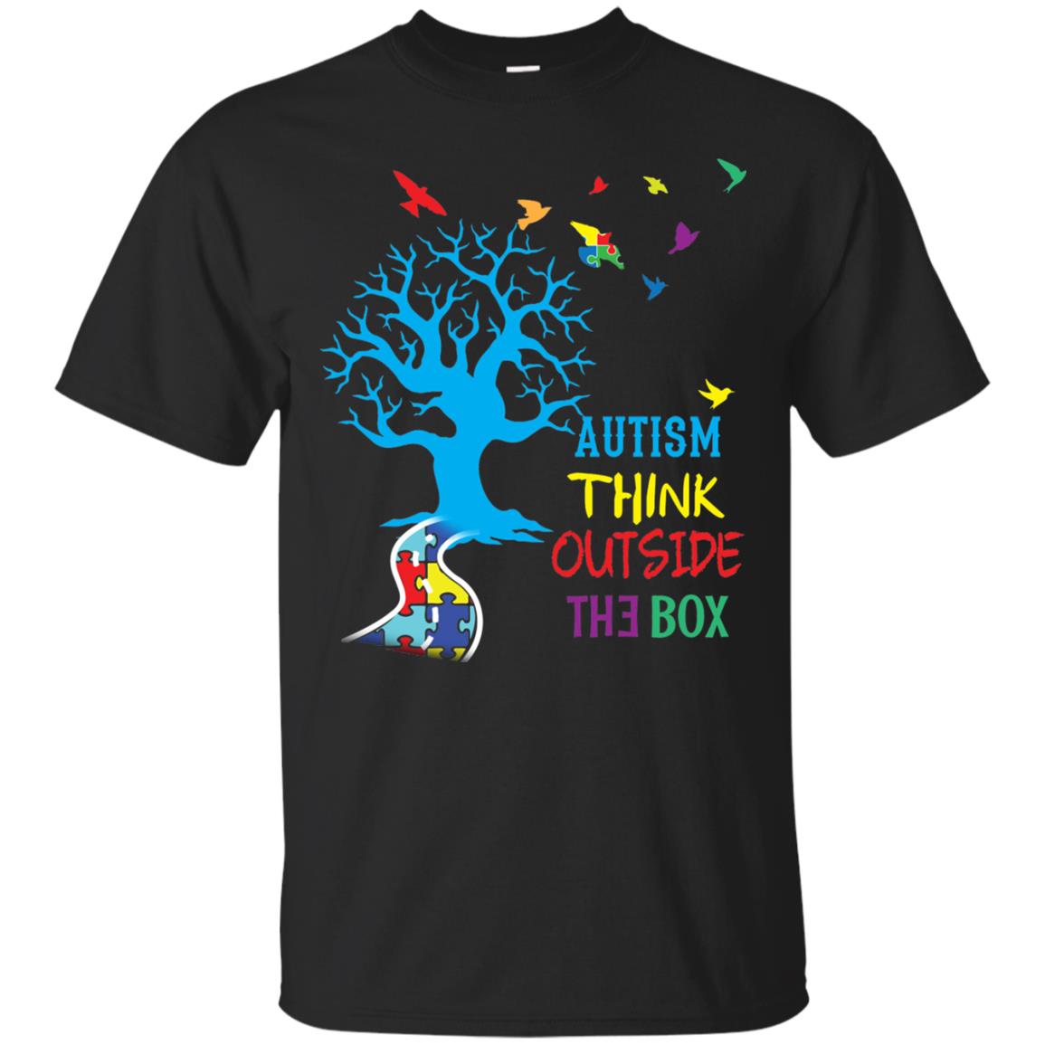 Autism Awareness T-shirt Autism Think Outside Black