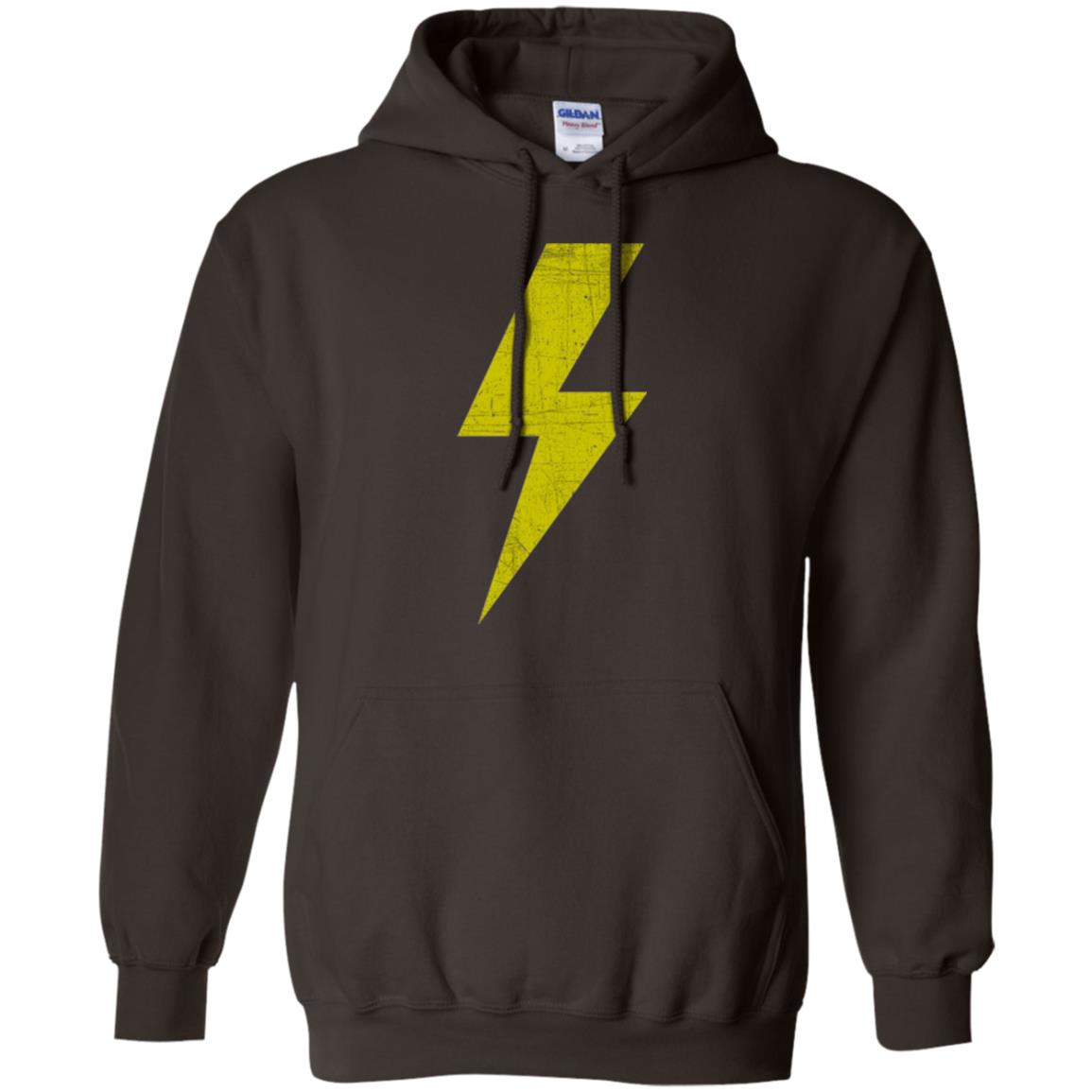 Retro Distressed Yellow Lighting Bolt T Shirt Dark Chocolate