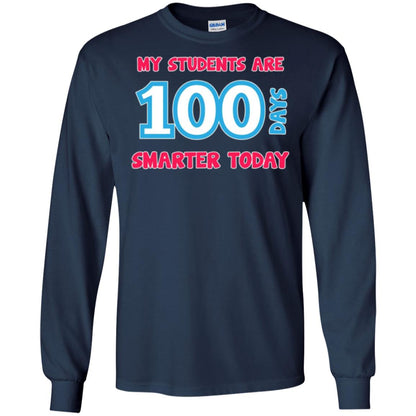 My Students Are 100 Days Smarter Today Students Teachers T-shirt Navy