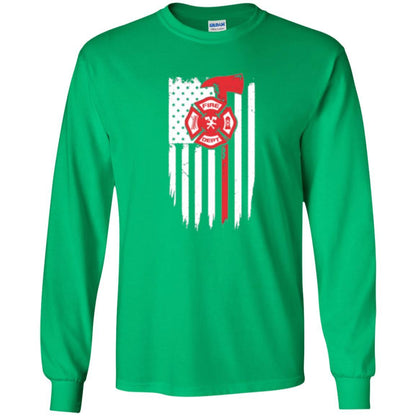 Firefighter T-shirt American Flag Proud Of Us Fireman Irish Green