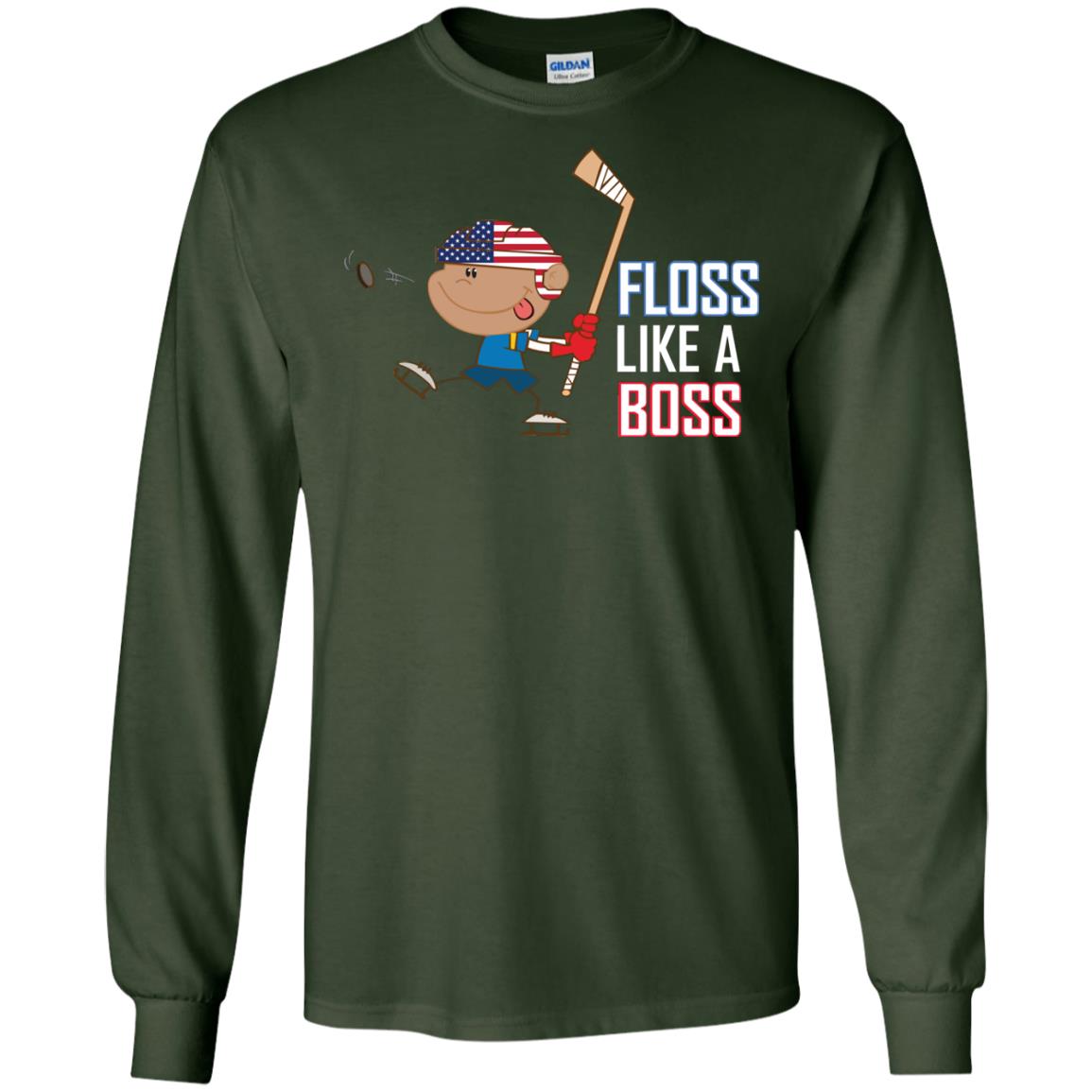 Floss Like A Boss Shirt For Hockey Players Forest Green