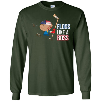 Floss Like A Boss Shirt For Hockey Players Forest Green
