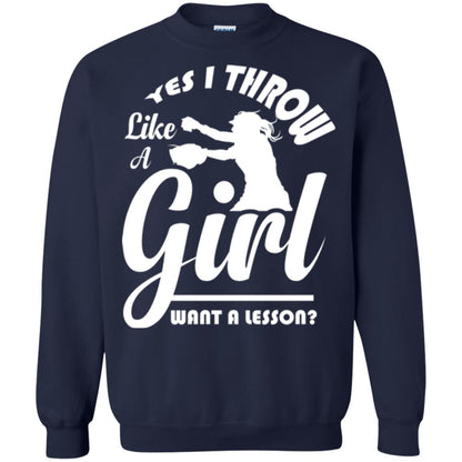 Softball T-shirt Yes I Throw Like A Girl Want A Lesson Navy