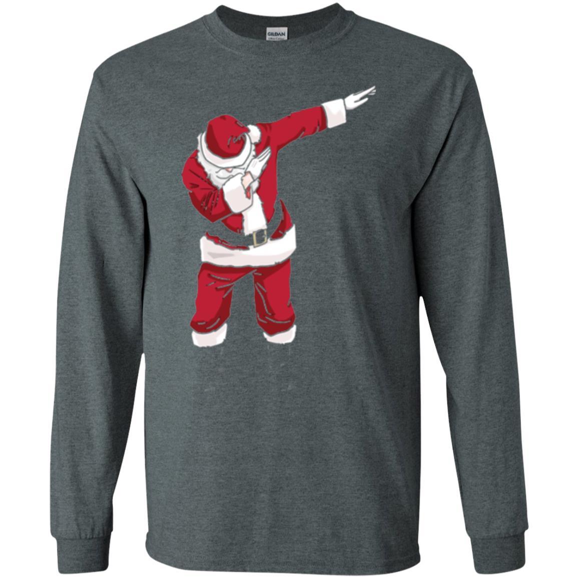 Christmas T-shirt Dabbing Santa Dark Heather