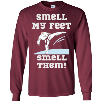 Karate Lovers T-shirt Smell My Feet Smell Them Maroon