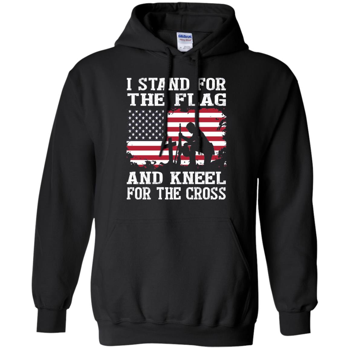 I Stand For The Flag And Kneel For The Cross Military T-shirt Black
