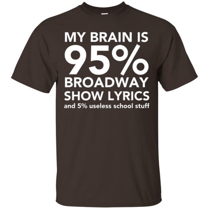 Musical T-shirt My Brain Is 95_ Broadway Show Lyrics And 5_ Useless School Stuff Dark Chocolate