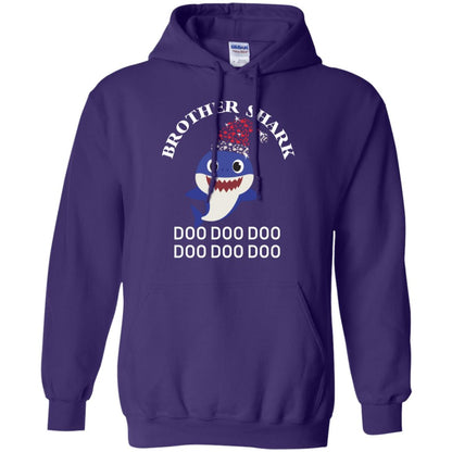 Brother Shark With Santa Claus Hat Merry X-mas Family Shark Gift Shirt Purple
