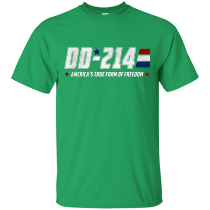 Military T-shirt Dd-214 America_s True Form Of Freedom Irish Green