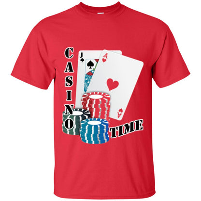 Fun Gambling T-shirt Casino Time Red