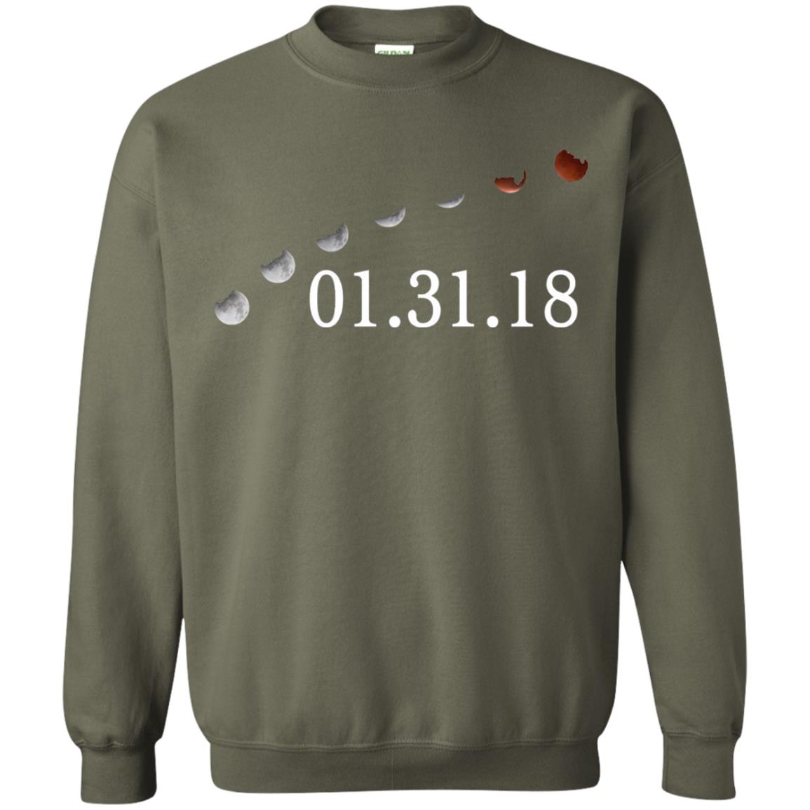 Usa Total Lunar Eclipse On January 31, 2018 T-shirt Military Green