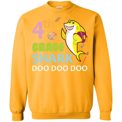 4th Grade Shark Doo Doo Doo Back To School T-shirt Gold