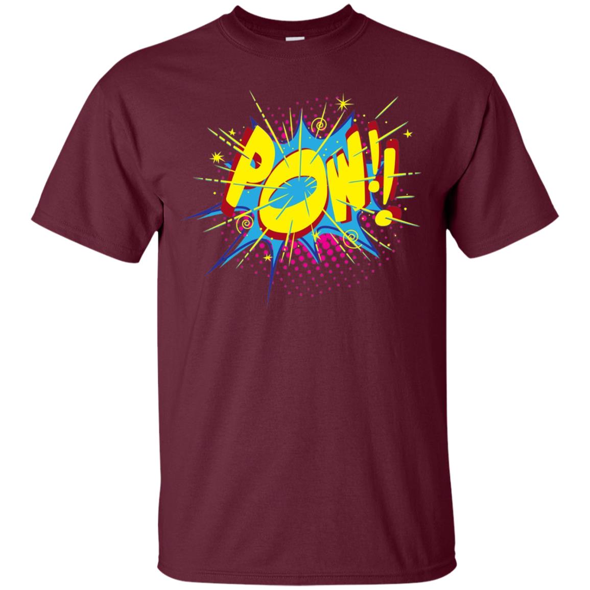 Pow Comic Sound Effect Shirt Maroon