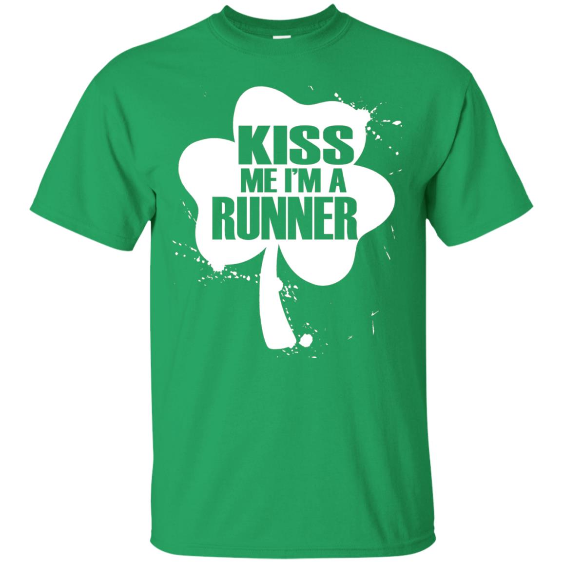 Kiss Me I_m Runner St. Patrick_s Day T-shirt Irish Green